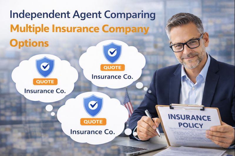 Independent Agent Comparing multiple insurance company options