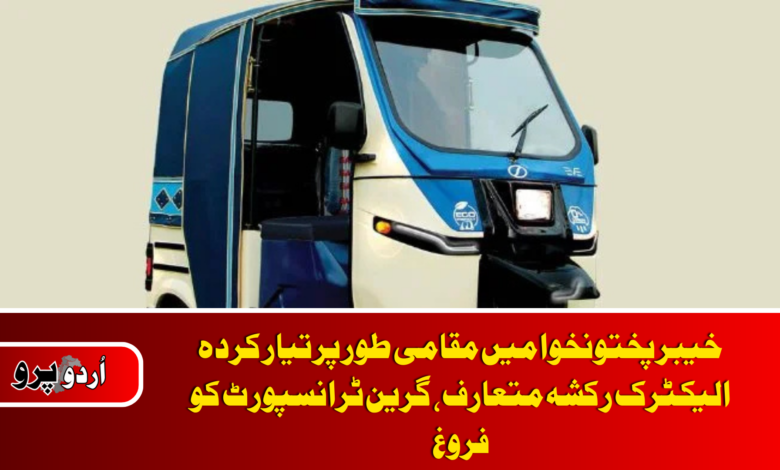 KP unveils locally made electric rickshaw