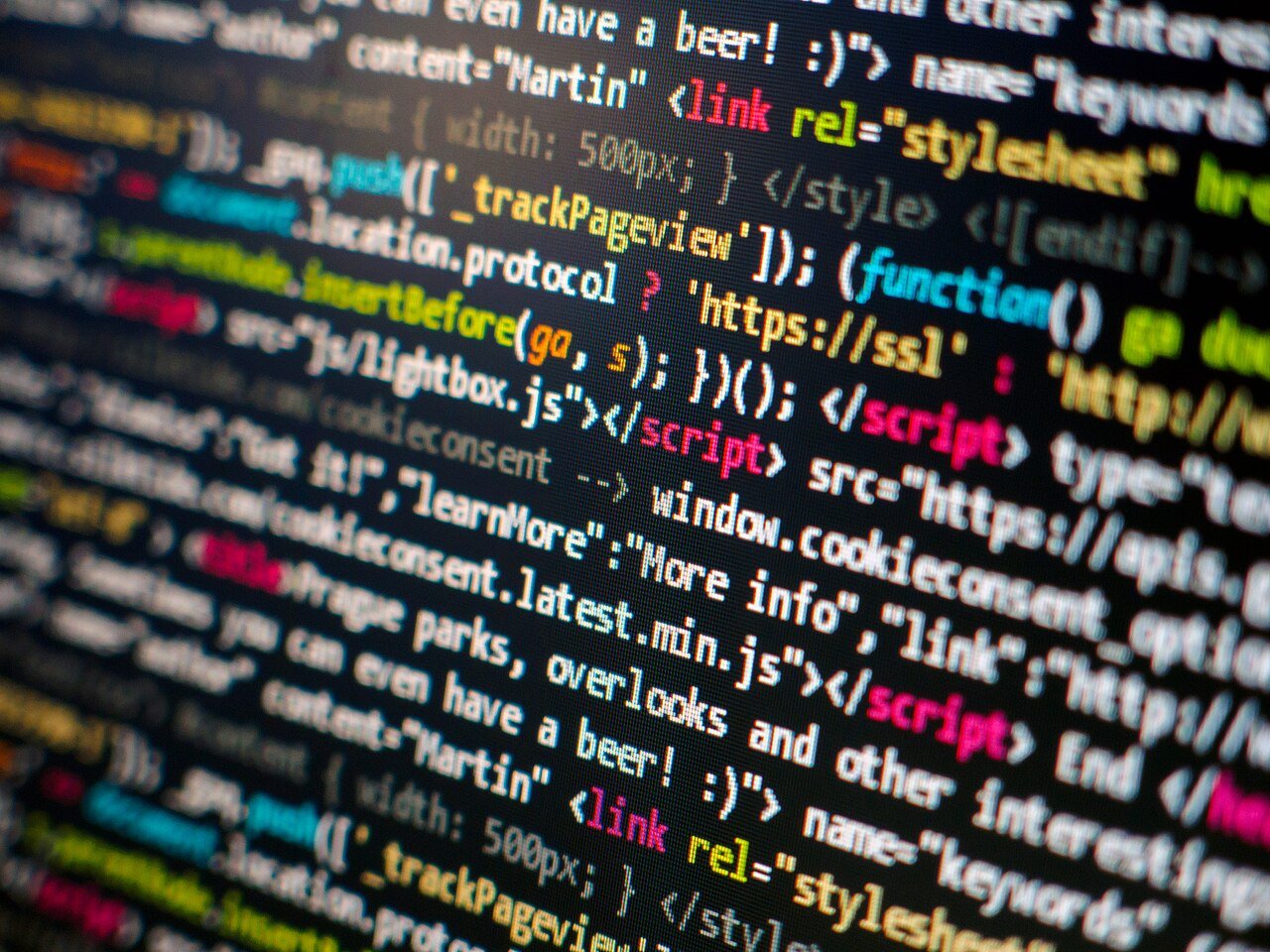 Code on a developer's computer screen