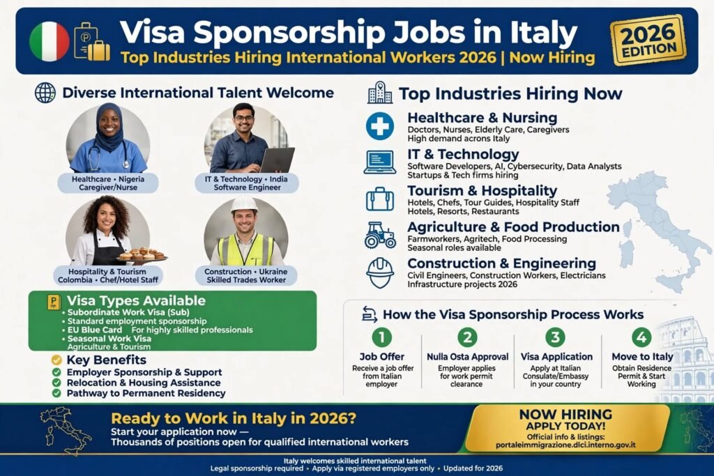 Visa Sponsorship Jobs in Italy