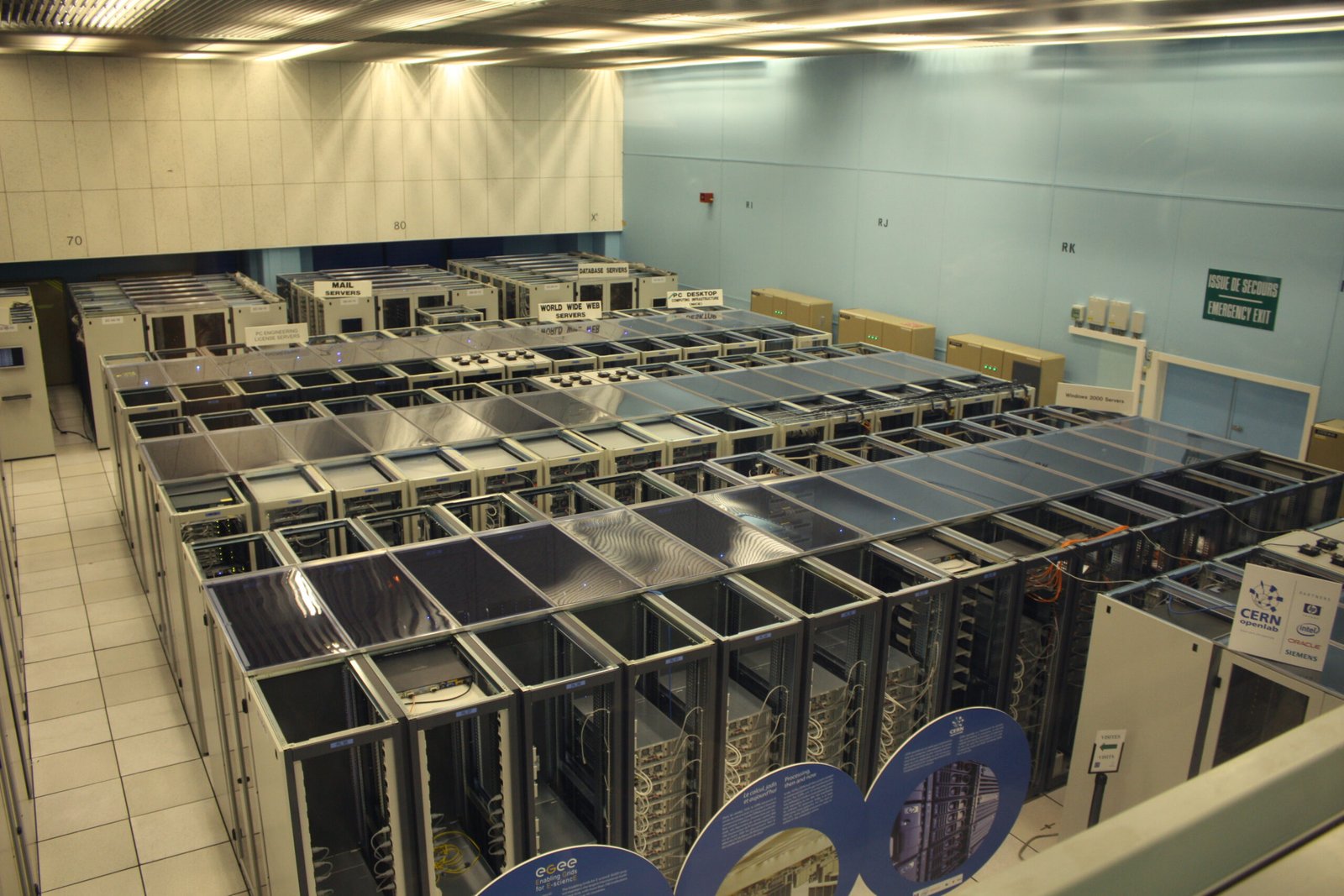 Rows of servers inside a data centre