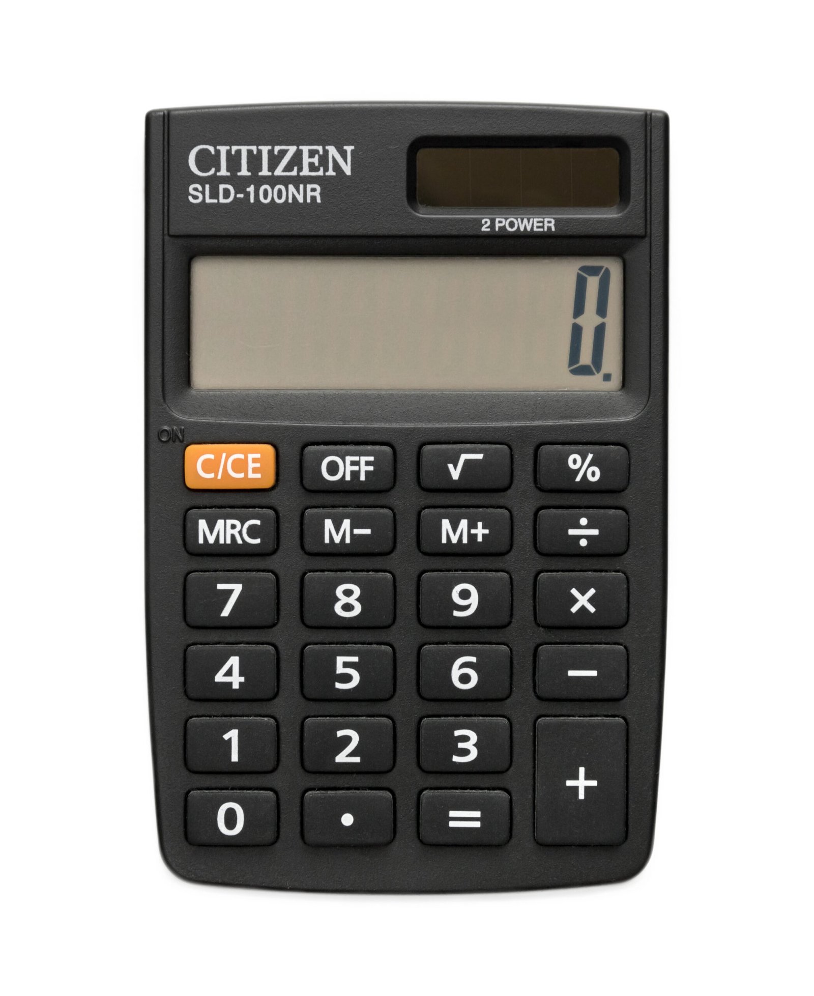 A person using a calculator to work out loan costs