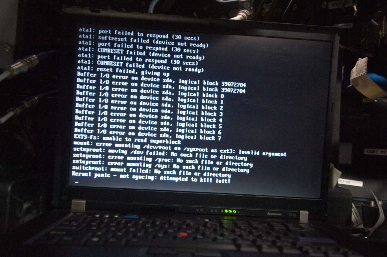 A browser warning page on a laptop screen
