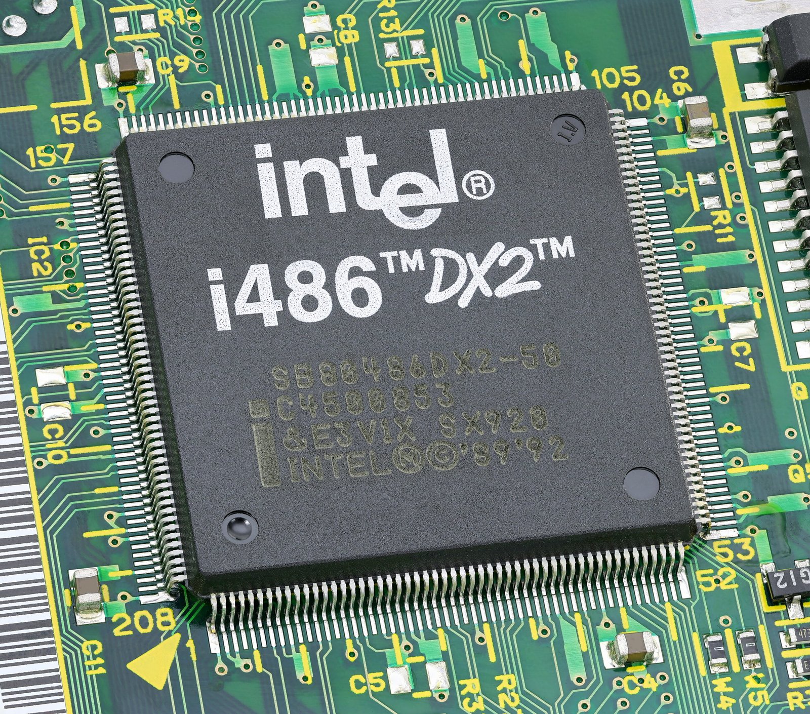 Close-up of a modern mobile processor chip