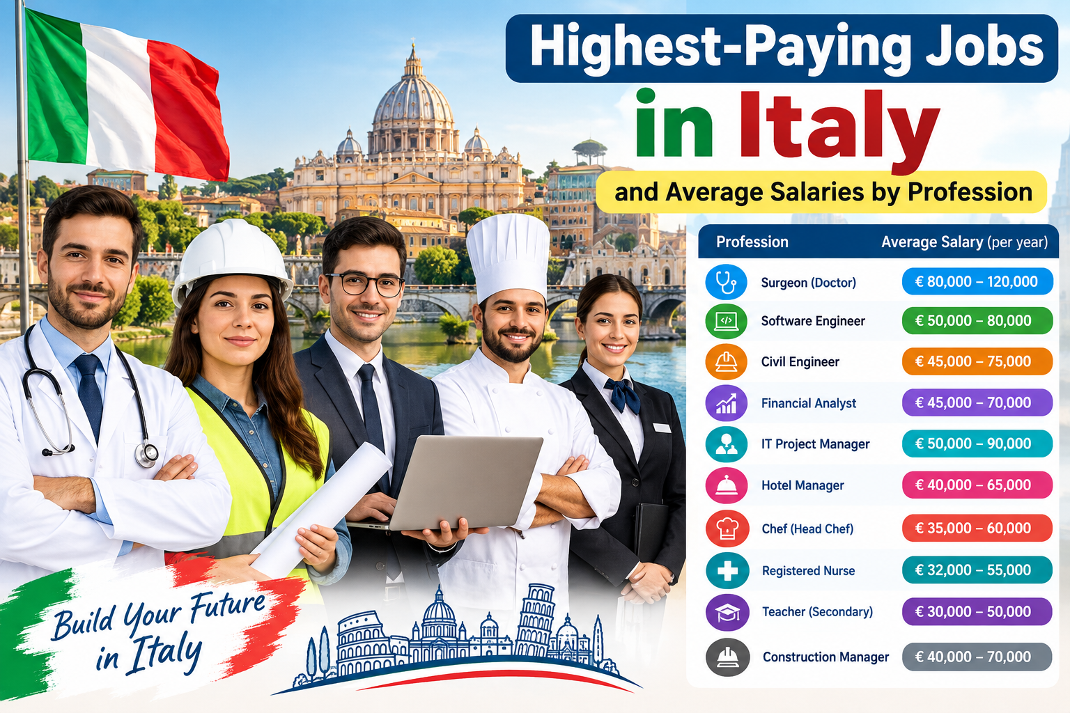 Highest-Paying Jobs in Italy and Average Salaries by Profession
