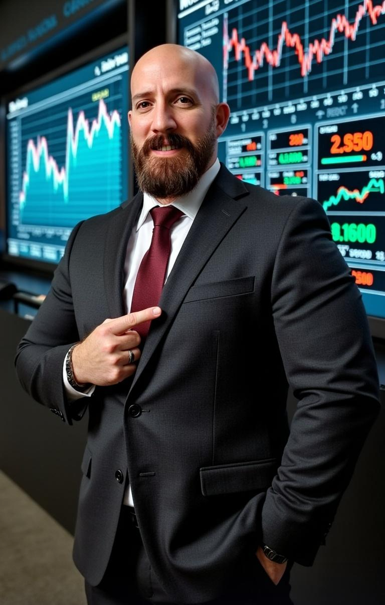 Financial charts and figures on a screen