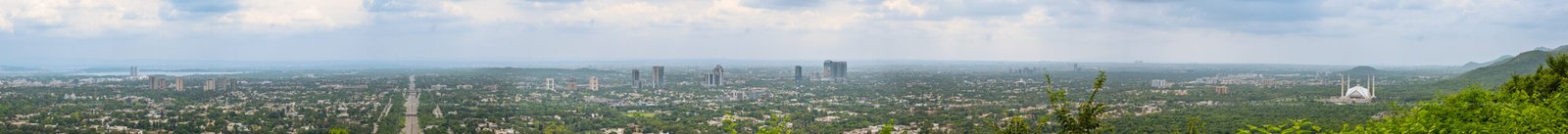 Panoramic view of Islamabad cityscape from Daman-e-Koh in the Margalla Hills