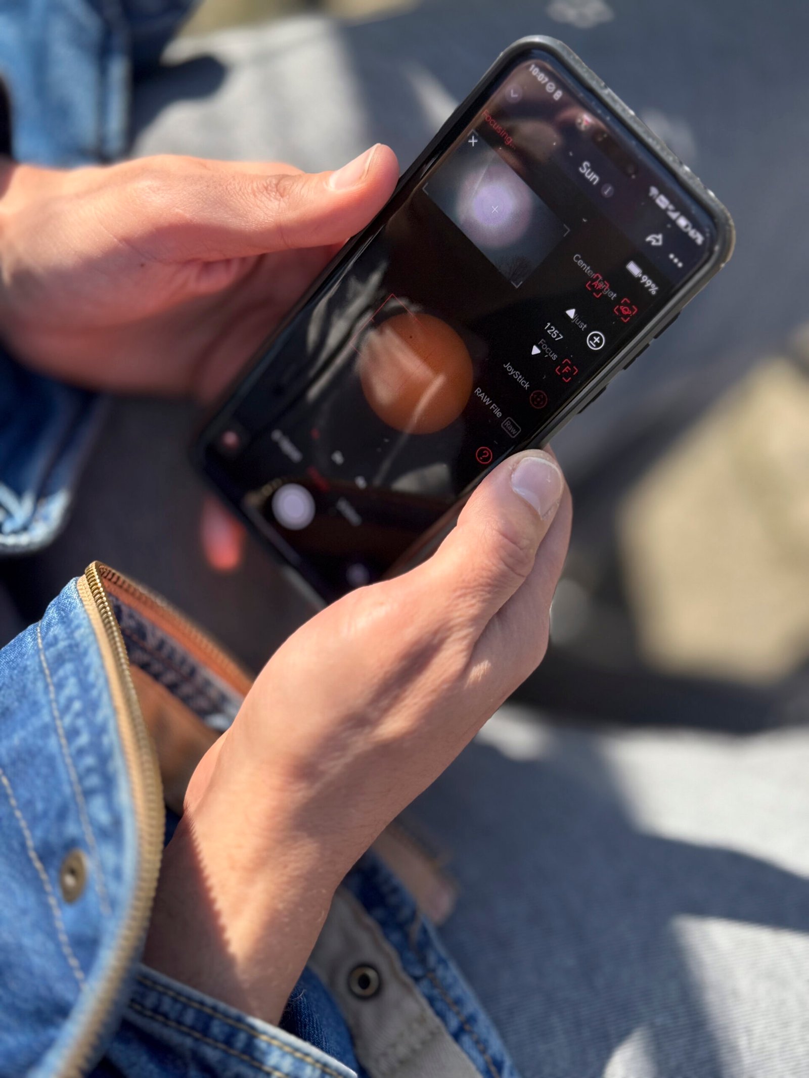 A smartphone camera taking a photo