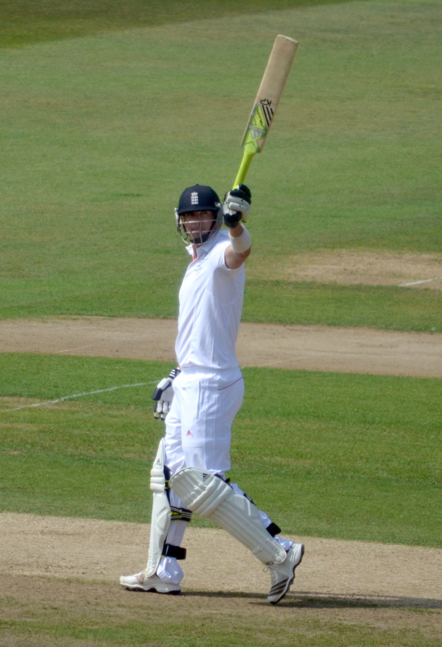 A batsman celebrating a century