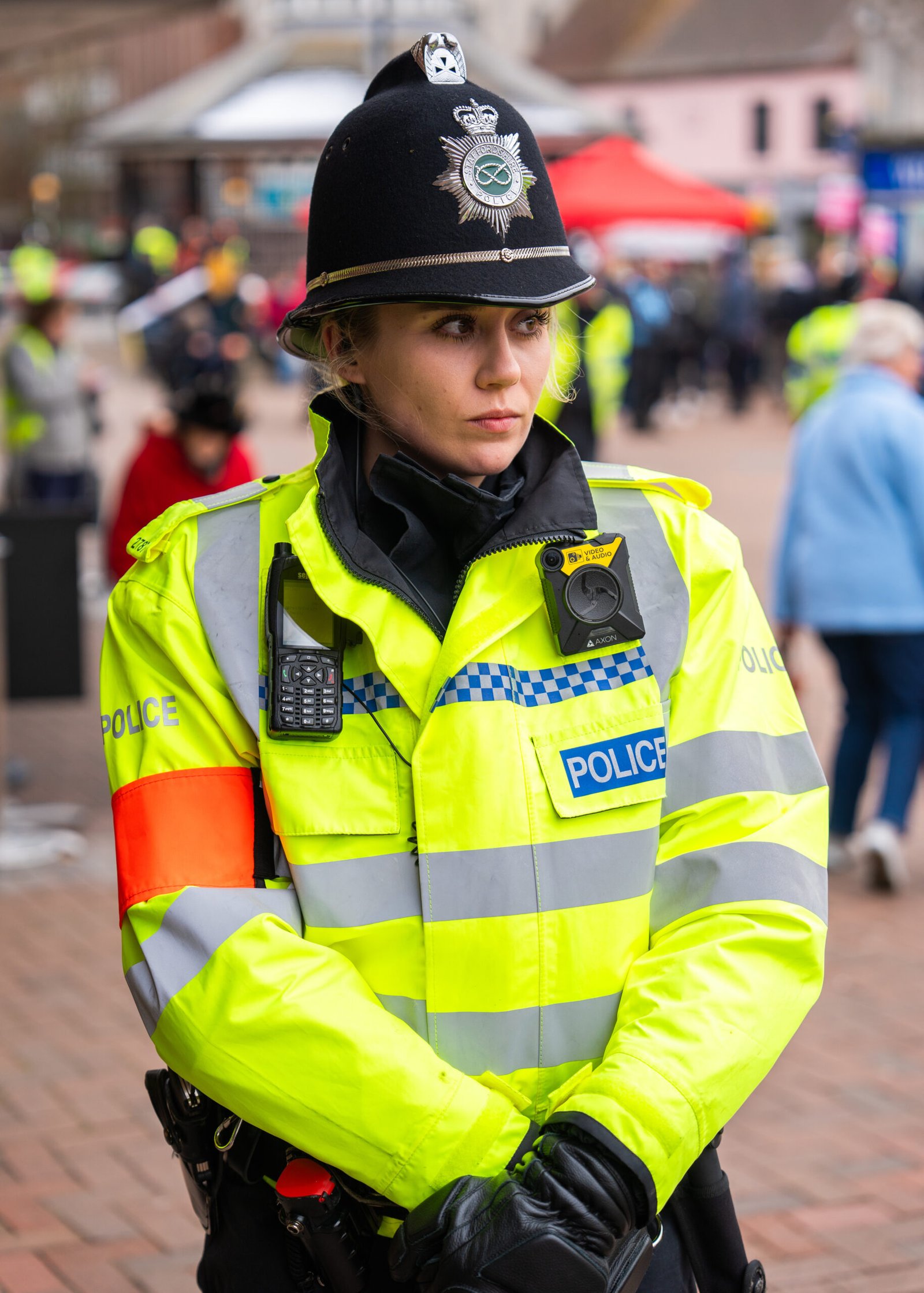 A police officer on patrol duty