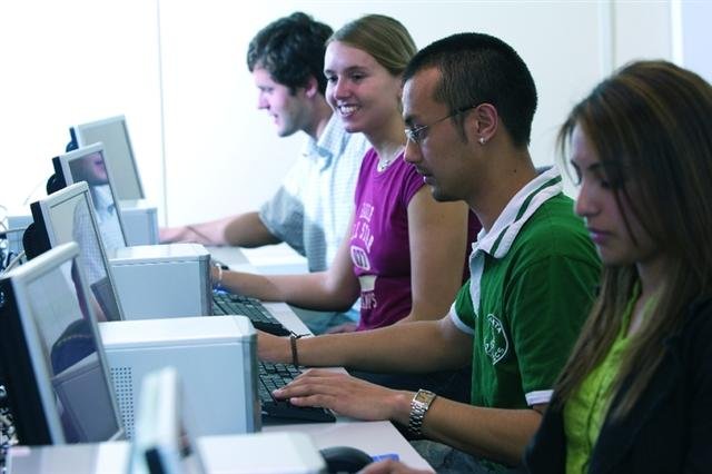 Students in a computer training centre