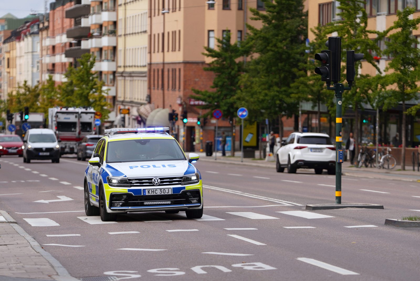A police vehicle on the road