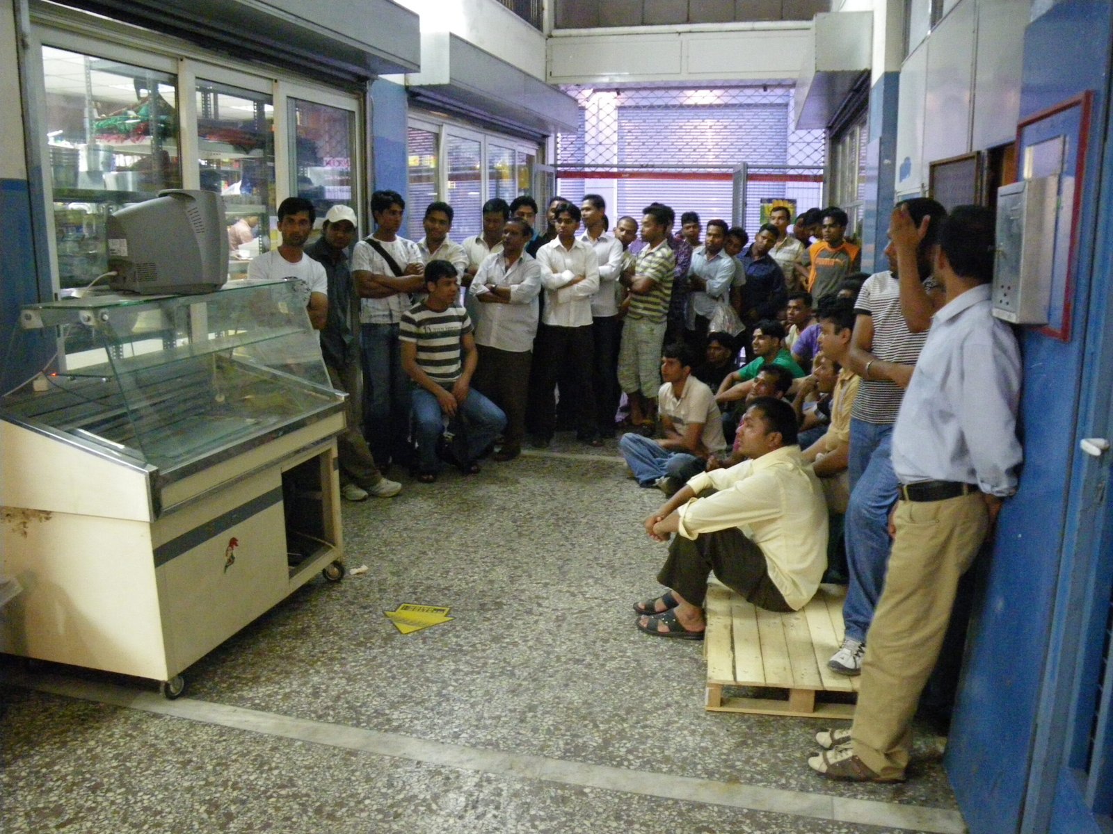 Cricket fans watching a match on a phone