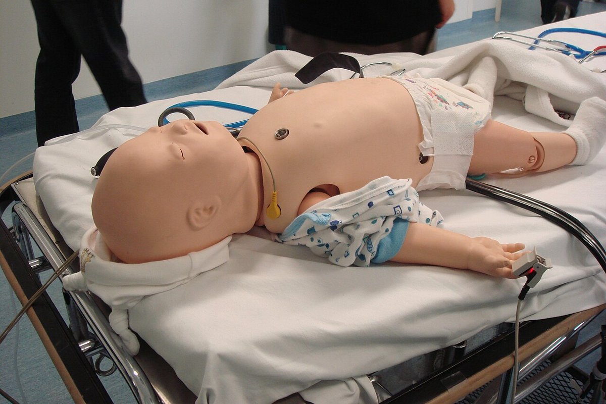 Simulation training mannequin used to train medical students, like the virtual patients in the Agent Hospital system