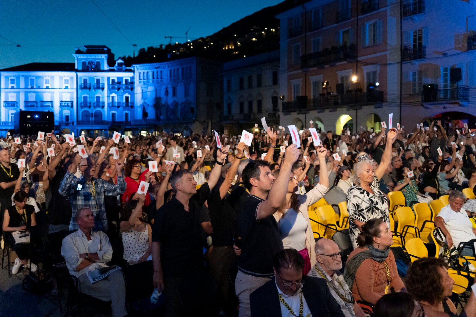 A crowd gathered for an outdoor film festival screening — illustrative of celebratory film events