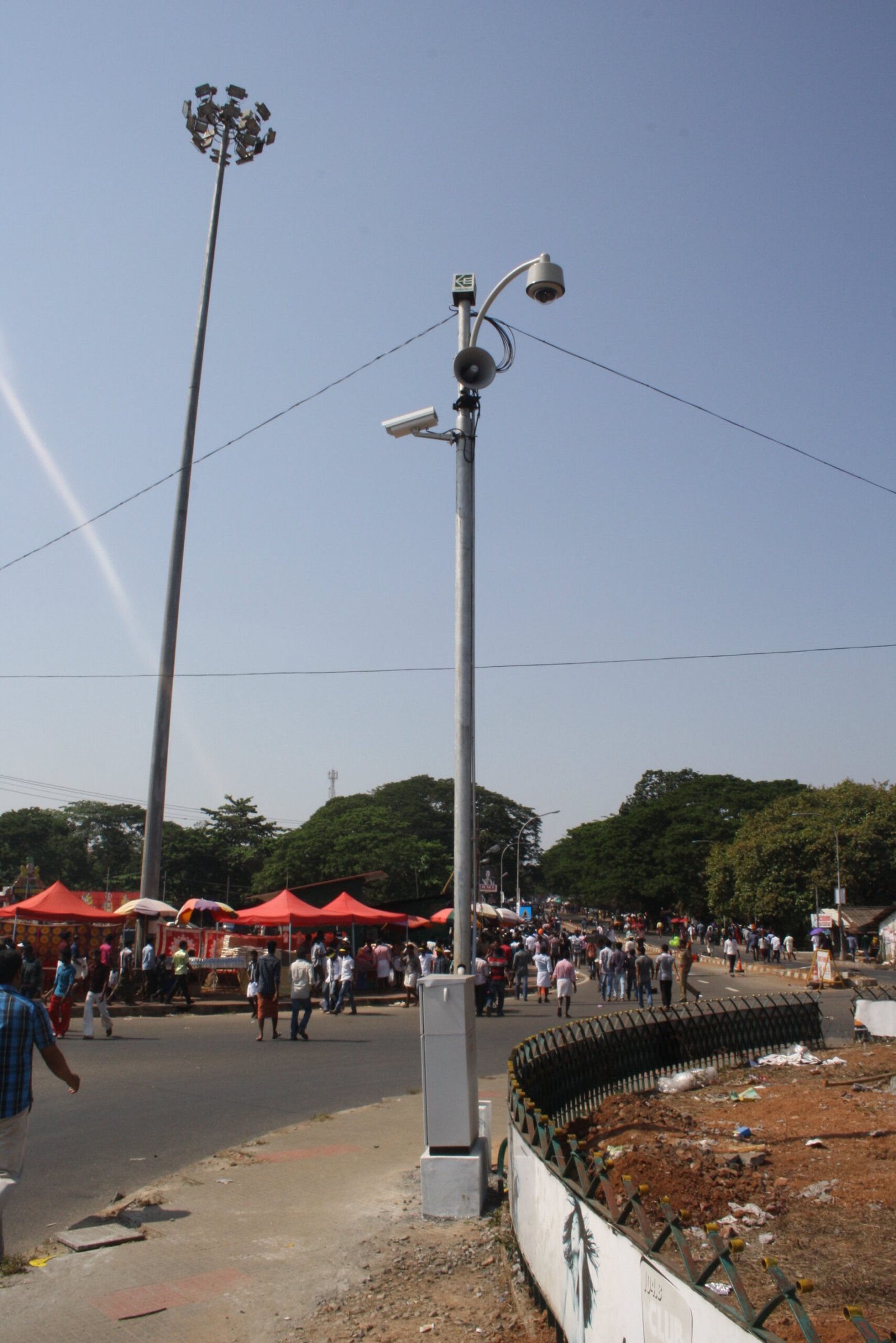 Police-installed street CCTV camera on a pole — illustrative