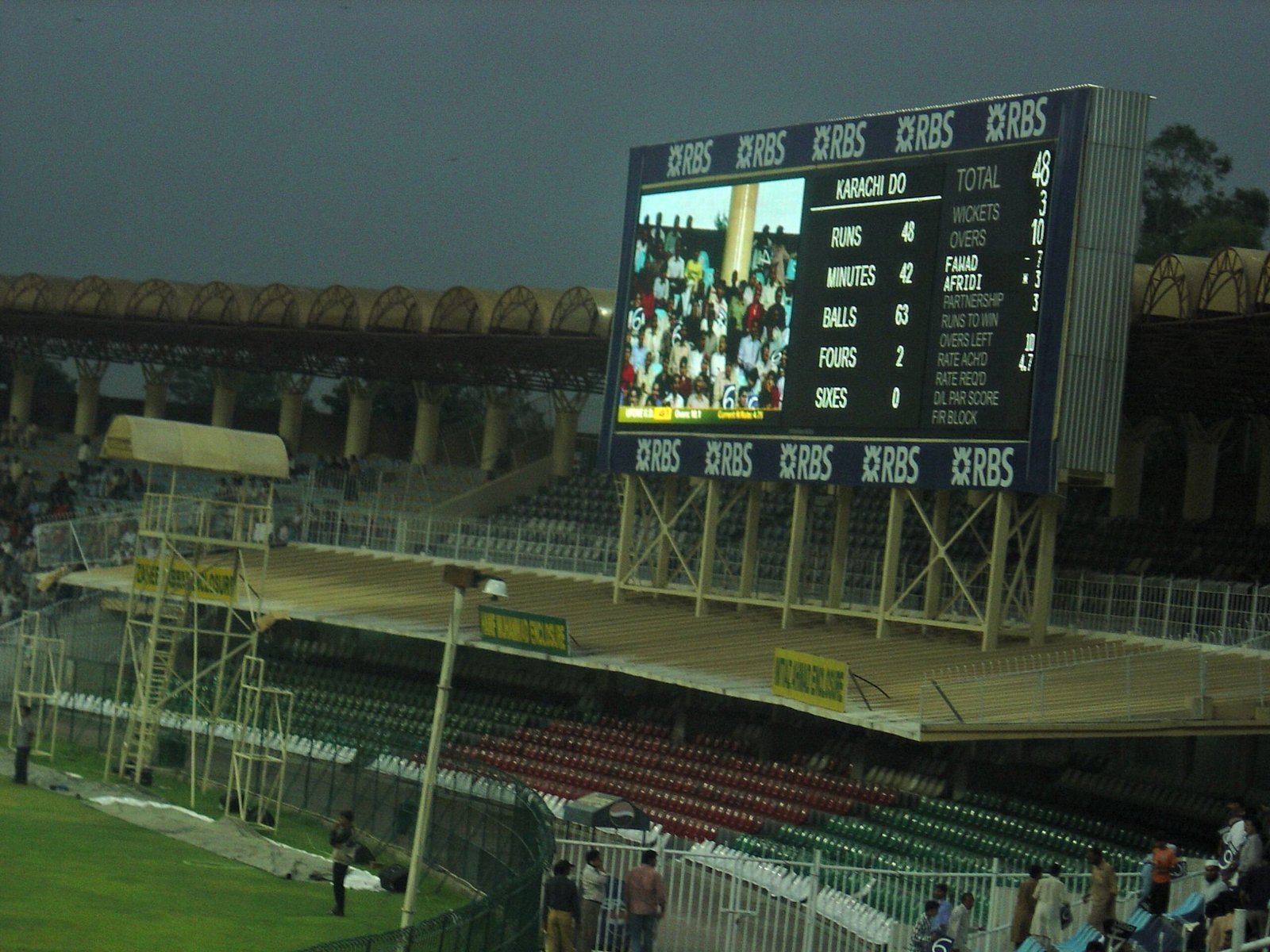 Gaddafi Stadium big screen in Lahore — representative photo of the venue hosting the ODI tri-series final