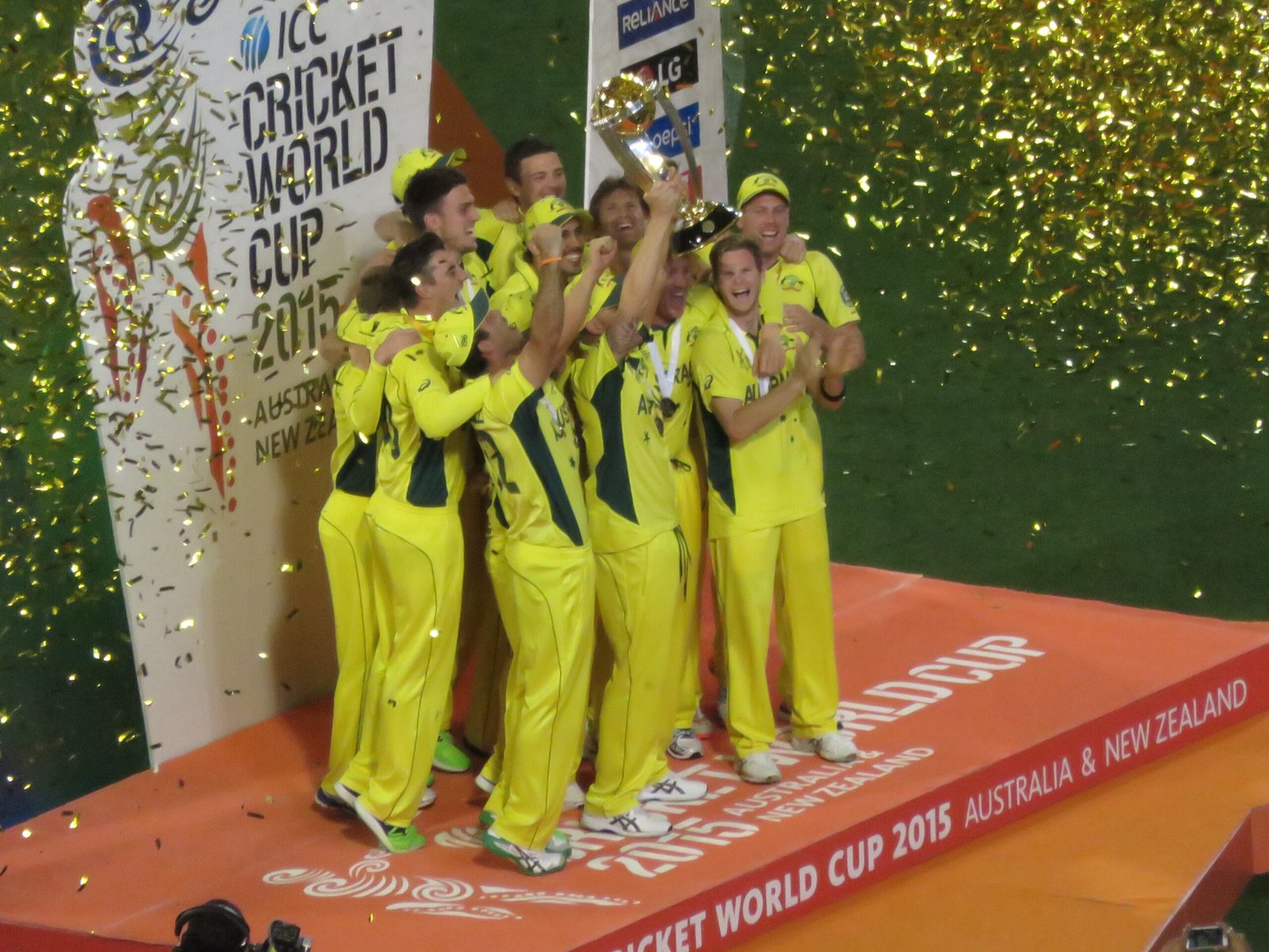 ICC Cricket World Cup trophy celebration