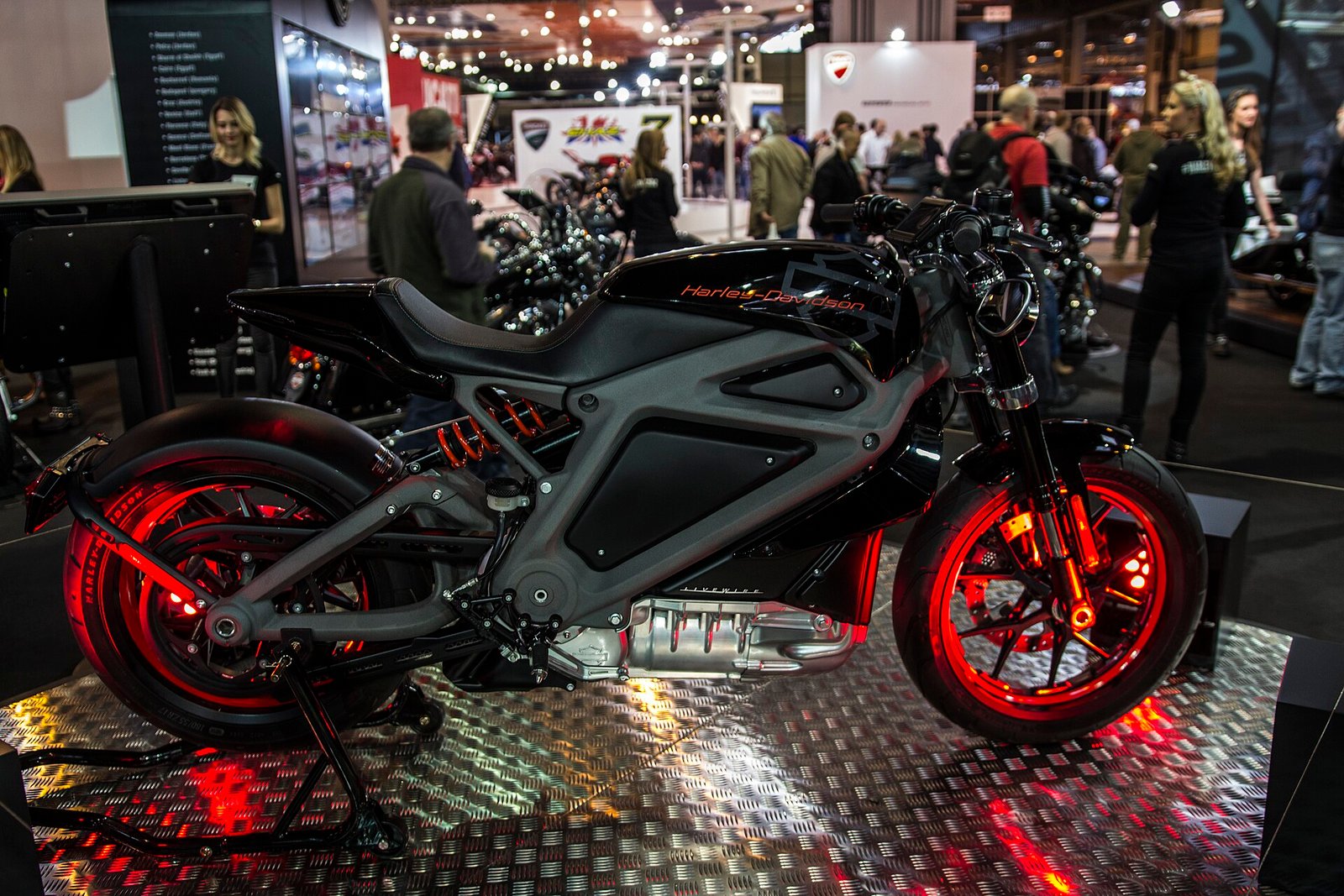 A Harley-Davidson electric motorcycle at a motorcycle show (File photo)