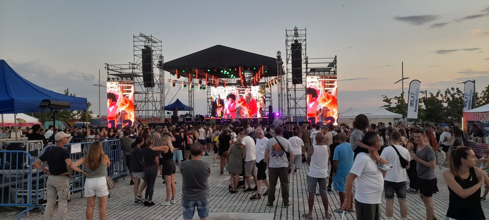 Concert crowd and stage lights
