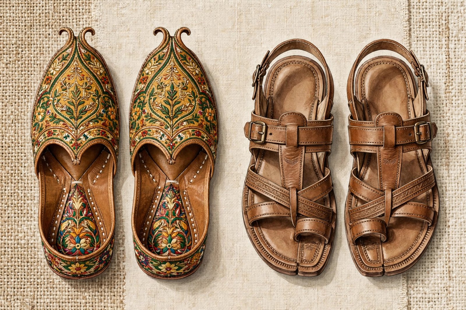 Men's footwear in Pakistan — khussa, Peshawari chappal, loafers and sneakers compared