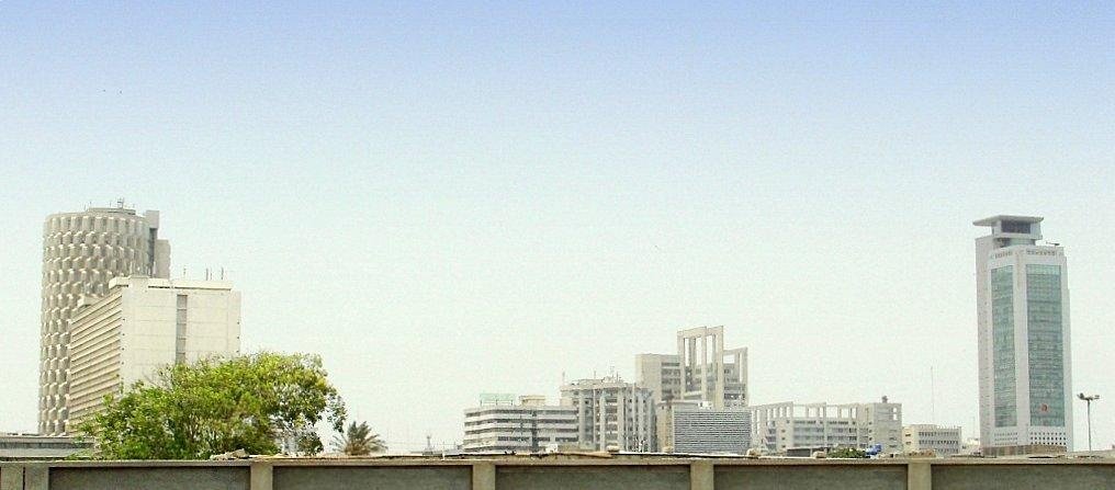 Karachi skyline with bank towers
