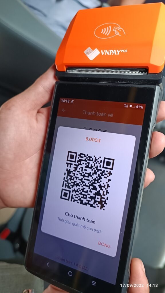 QR code digital payment terminal showing third-party payment technology