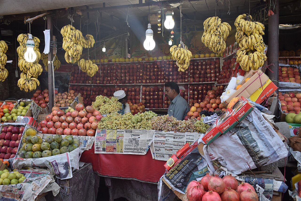 Fruit market in Haripur where small traders run their businesses
